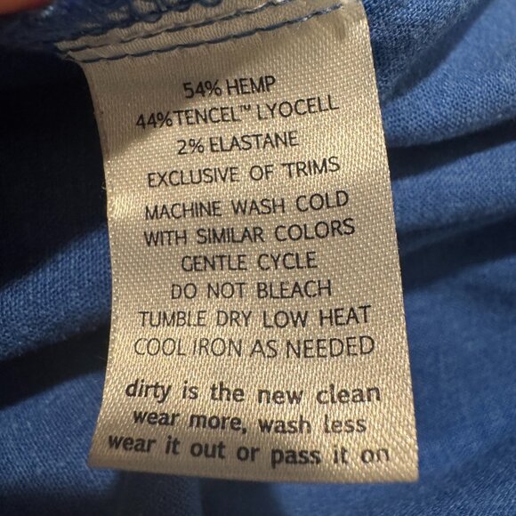 Toad&Co Blue Hemp Blend Wide Leg Jumpsuit XS - Picture 9 of 9